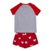 Pijama de Verão Minnie Mouse Vermelho Cinzento