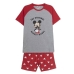 Sommer-Schlafanzug Mickey Mouse Rot (Erwachsene) Herren Grau