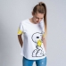 T-shirt med kortärm Dam Snoopy Vit