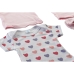 Conjunto de Vestuário DKD Home Decor Branco Cor de Rosa (2 Unidades) Algodão 0-6 Meses
