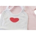 Sæt med tøj DKD Home Decor Hvid Pink (2 enheder) Bomuld 0-6 måneder