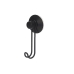 Hook for hanging up Black Steel ABS 6 x 13 x 4 cm (24 Units)
