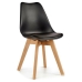Krzesło do Jadalni Czarny Jasnobrązowy Drewno Plastikowy (48 x 80 x 60 cm)