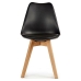 Krzesło do Jadalni Czarny Jasnobrązowy Drewno Plastikowy (48 x 80 x 60 cm)