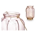 LED-lykt Striper Rosa Gyllen Glass (13,5 x 22 x 13,5 cm)
