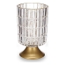 LED žibintas Metalinis Auksinis Skaidrus stiklas (10,7 x 18 x 10,7 cm)