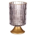 LED Lantern Metal Grey Golden Glass (10,7 x 18 x 10,7 cm)