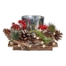 Christmas Candle Holder Natural Red Silver Green 20 x 11 x 20 cm