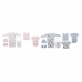 Set av kläder DKD Home Decor Blå Rosa 0-6 månader Stjärnor (7 Delar) (2 antal)
