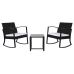 Galda komplekts ar 2 krēsliem Home ESPRIT Melns Tērauds 59 x 61,5 x 74 cm
