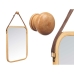 огледало за стена Természetes Bőr Bambusz Négyszögletes 34 x 41,5 x 1,5 cm (6 egység)