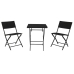 Stôl so 2 stoličkami Home ESPRIT Čierna Oceľ Umelý ratan 58 x 58 x 71,5 cm