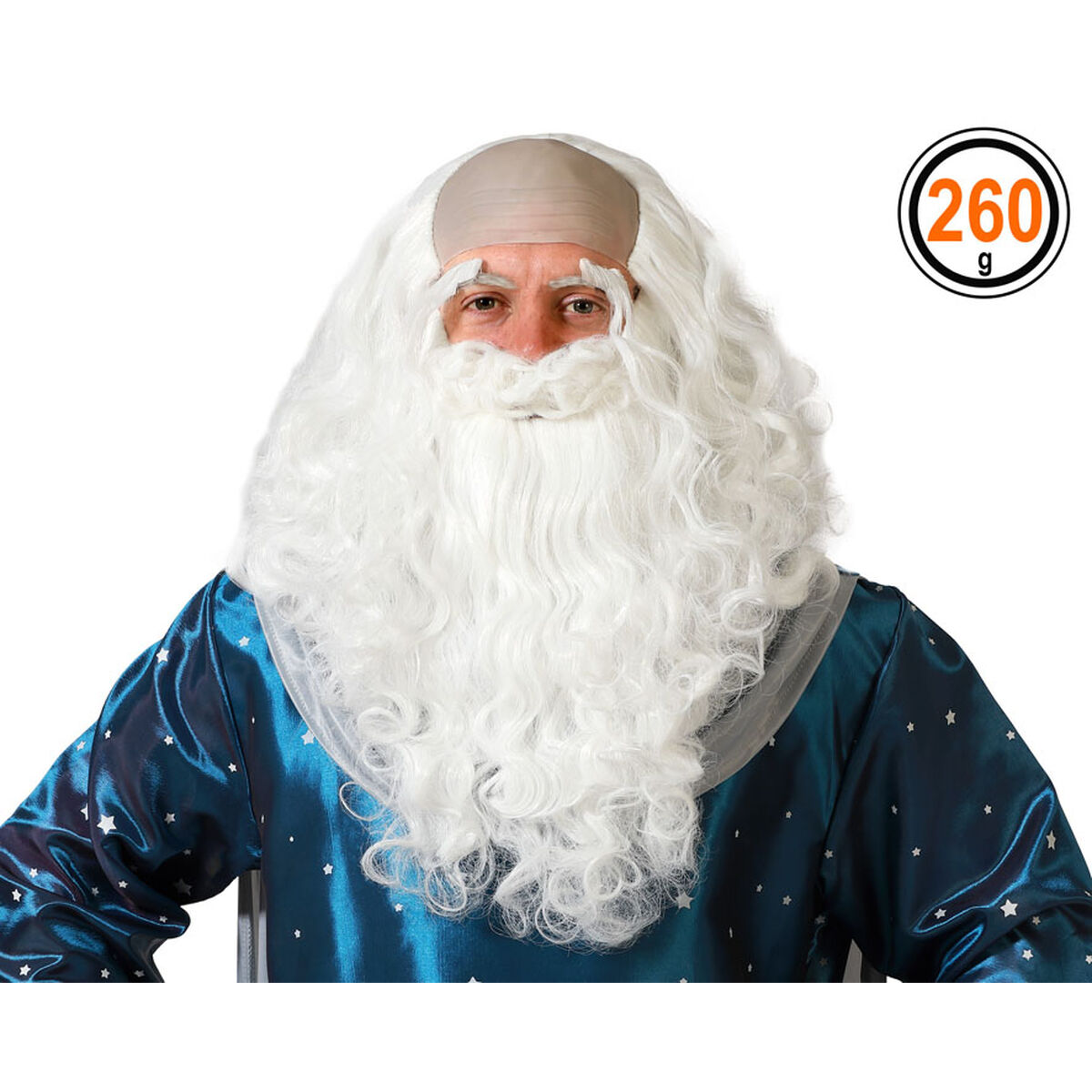 Perruque avec barbe Magicien Blanc
