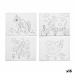 Canvas White Cloth 30 x 40 x 1,5 cm For painting animals (16 Units)