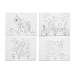 Vászon Fehér Szövet 30 x 40 x 1,5 cm Festéshez Állatok (16 egység)