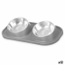 Pet feeding dish Grey Metal 40 x 8,5 x 22 cm Double (12 Units)