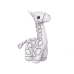 Peluche à colorier Blanc Noir Tissu 17 x 22 x 9 cm Girafe (8 Unités)