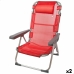 Skladacia stolička s opierkou na hlavu Aktive Menorca Červená 48 x 90 x 60 cm (2 kusov)