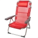 Skladacia stolička s opierkou na hlavu Aktive Menorca Červená 48 x 90 x 60 cm (2 kusov)