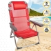 Sammenleggbar stol med nakkestøtte Aktive Menorca Rød 48 x 90 x 60 cm (2 enheter)