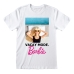 Kortærmet T-shirt Barbie Vacay Mode Hvid Unisex
