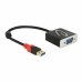 USB 3.0 – VGA adapteris DELOCK 62738 20 cm Juoda
