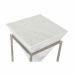 Kisasztal DKD Home Decor Fehér Ezüst színű Fém Márvány 36 x 36 x 60 cm