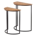 Postranní stolek Kaštanová Černý Kov Železo Dřevo MDF 62,5 x 62,5 x 73 cm 62,5 x 31 x 73 cm (2 kusů)