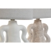 Asztali lámpa Home ESPRIT Fehér Bézs szín Kőedény 40 W 220 V 22 x 22 x 34 cm (2 egység)