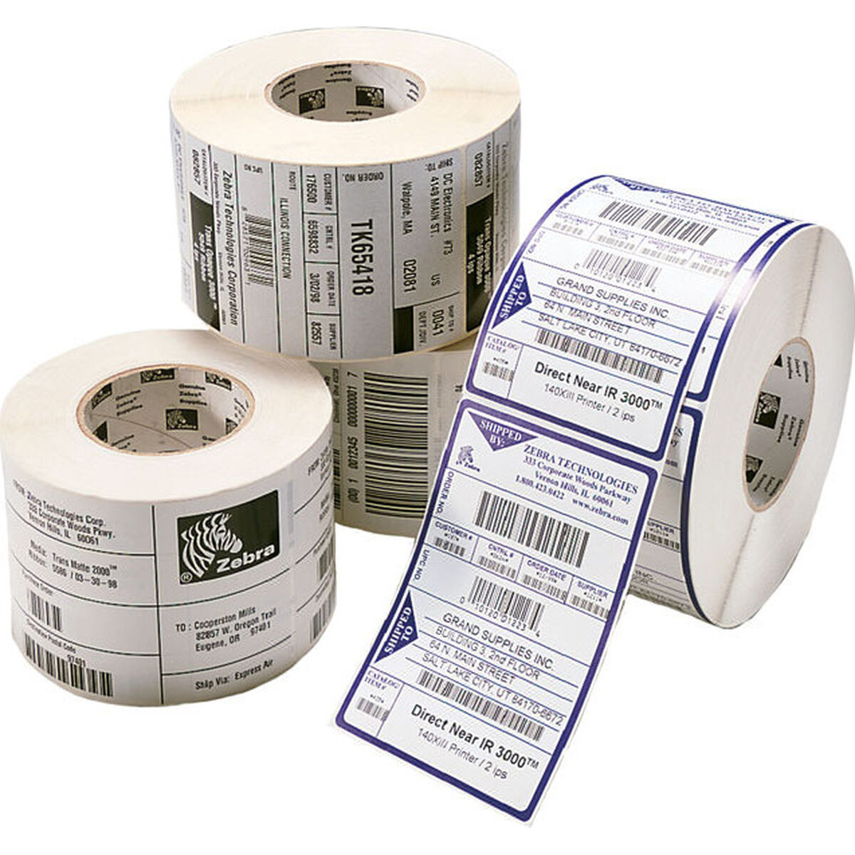 Printer labels Zebra 3006320 Hvid