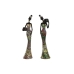 Figurine Décorative Home ESPRIT Multicouleur Africaine 10 x 7,5 x 38,5 cm (2 Unités)
