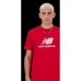 Heren-T-Shirt met Korte Mouwen New Balance  LOGO MT41502 TRE Rood