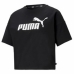 Dames-T-Shirt met Korte Mouwen Puma CROPPED LOGO TEE 586866 01  Zwart