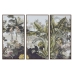 Set di 3 quadri Home ESPRIT Tropicale 180 x 4 x 120 cm (3 Pezzi)