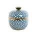 Váza Home ESPRIT Modrý Zlatá Hliník Porcelán 18,5 x 18,5 x 20 cm