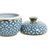 Tibor Home ESPRIT Blue Golden Aluminium Porcelain 18,5 x 18,5 x 20 cm