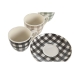 6 puodelių rinkinys su lėkštute Home ESPRIT Žalia Rusvai gelsva Pilka Porcelianas 90 ml