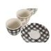 Conjunto de 6 Chávenas com Prato Home ESPRIT Verde Bege Cinzento Porcelana 90 ml