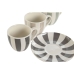 6 puodelių rinkinys su lėkštute Home ESPRIT Žalia Rusvai gelsva Pilka Porcelianas 90 ml