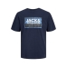 Kortærmet T-shirt til Mænd Jack & Jones  JCOLOGAN TEE SS 12253442  Marineblå