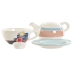 Teapot Home ESPRIT Blue White Green Light Pink Dolomite 750 ml (2 Units)