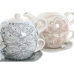 Dzbanek na herbatę Home ESPRIT Niebieski Biały Beżowy Jasnoróżowy Dolomite 750 ml (2 Sztuk)