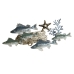 Zidni Ukras Home ESPRIT Plava zlatan Mediteran Ribe 100 x 5 x 46 cm