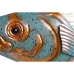 Decorazione da Parete Home ESPRIT Azzurro Multicolore Dorato Pesce Mediterraneo 70 x 4,5 x 25,5 cm (2 Unità)