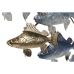 Dekoracija za steno Home ESPRIT Modra Zlat Sredozemsko Fishes 118 x 6,5 x 58 cm