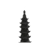 Figurine Décorative Home ESPRIT Noir Oriental 9 x 9 x 41 cm