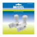 Υποστήριγμα για τέντα Micel TLD01 Λευκό 6,9 x 3,07 x 7,32 cm Κιγκλίδωμα 2 Τεμάχια