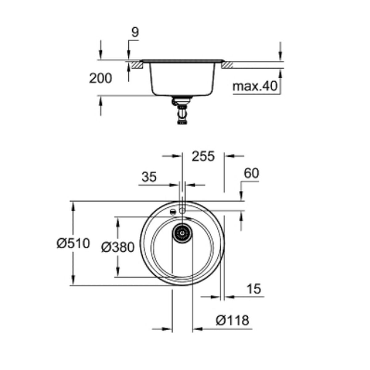 Vask med et rum Grohe K200