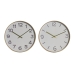 Ρολόι Τοίχου Home ESPRIT Λευκό Χρυσό PVC 30 x 4 x 30 cm (x2)