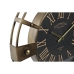 Reloj de Pared Home ESPRIT Negro Dorado Hierro Vintage 60 x 8 x 60 cm